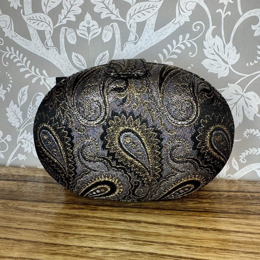 Whiting & Davis Evening Bag Clutch Shoulder Gray, Black, Silver & Gold - Picture 2 of 10